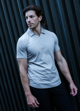 Short Sleeve V-Polo: Dusty Tan