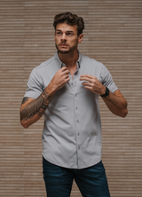 Short Sleeve Button Down: Slate Grey