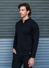 Long-Sleeve Biz Polo: Midnight Black