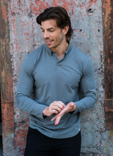 Long-Sleeve Biz Polo: Dusk Sage