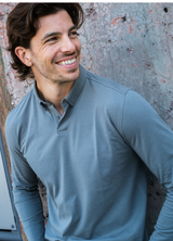 Long-Sleeve Biz Polo: Dusk Sage