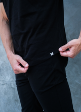 Short-Sleeve V Polo: Midnight Black