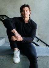 Long-Sleeve Biz Polo: Midnight Black