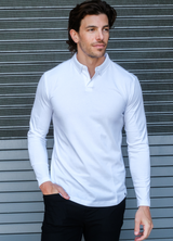 Long-Sleeve Biz Polo: Arctic White