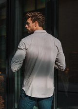 Long-Sleeve Casual Button-Down: Slate Grey