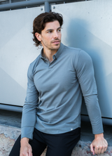 Long-Sleeve Biz Polo: Dusk Sage