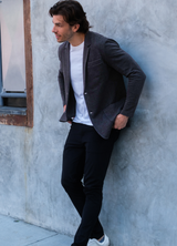 Casual Knit Blazer: Carbon Black