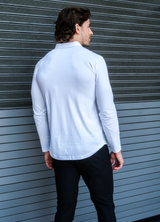 Long-Sleeve Biz Polo: Arctic White