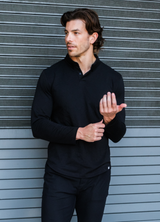 Long-Sleeve Biz Polo: Midnight Black