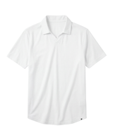 Short Sleeve No Button Polo: Arctic White