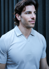 Short Sleeve V-Polo: Dusty Tan