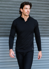 Long-Sleeve Biz Polo: Midnight Black