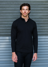 Long-Sleeve Biz Polo: Midnight Black