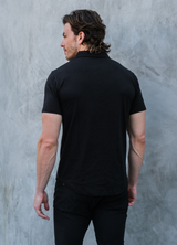 Short-Sleeve V Polo: Midnight Black