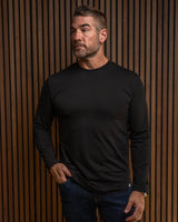 Smart Long-Sleeve Crew: Midnight Black (2026 Pima Enhanced)