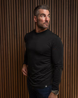 Smart Long-Sleeve Crew: Midnight Black (2026 Pima Enhanced)