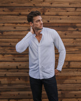 Long-Sleeve Collarless: Arctic White (Pima)