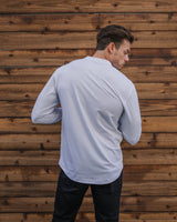Long-Sleeve Collarless: Arctic White (Pima)