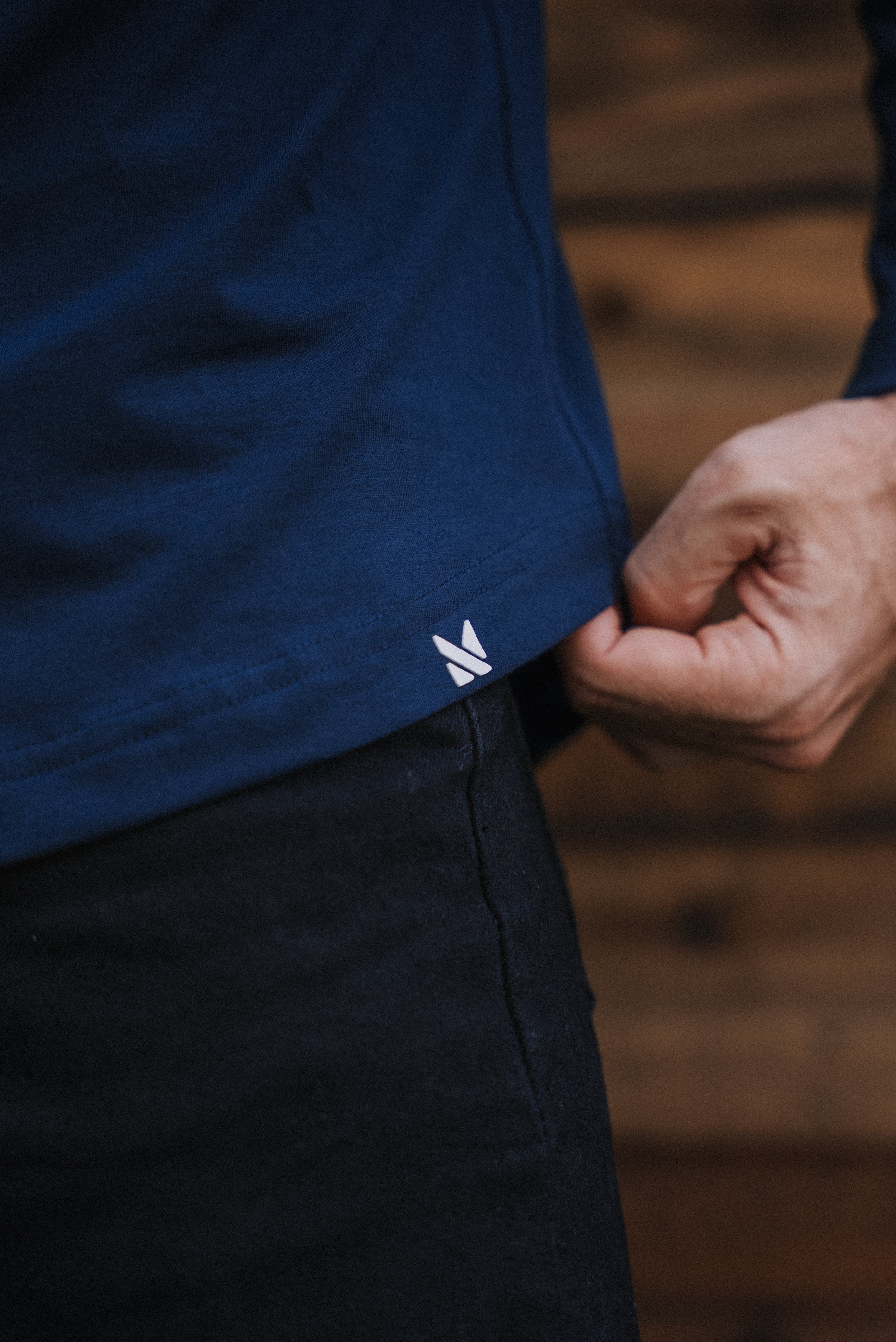 Long-Sleeve Collarless: Midnight Navy (Pima)