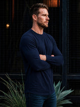Smart Long-Sleeve Crew: Midnight Navy (2026 Pima Enhanced)