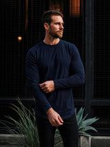 Smart Long-Sleeve Crew: Midnight Navy (2026 Pima Enhanced)