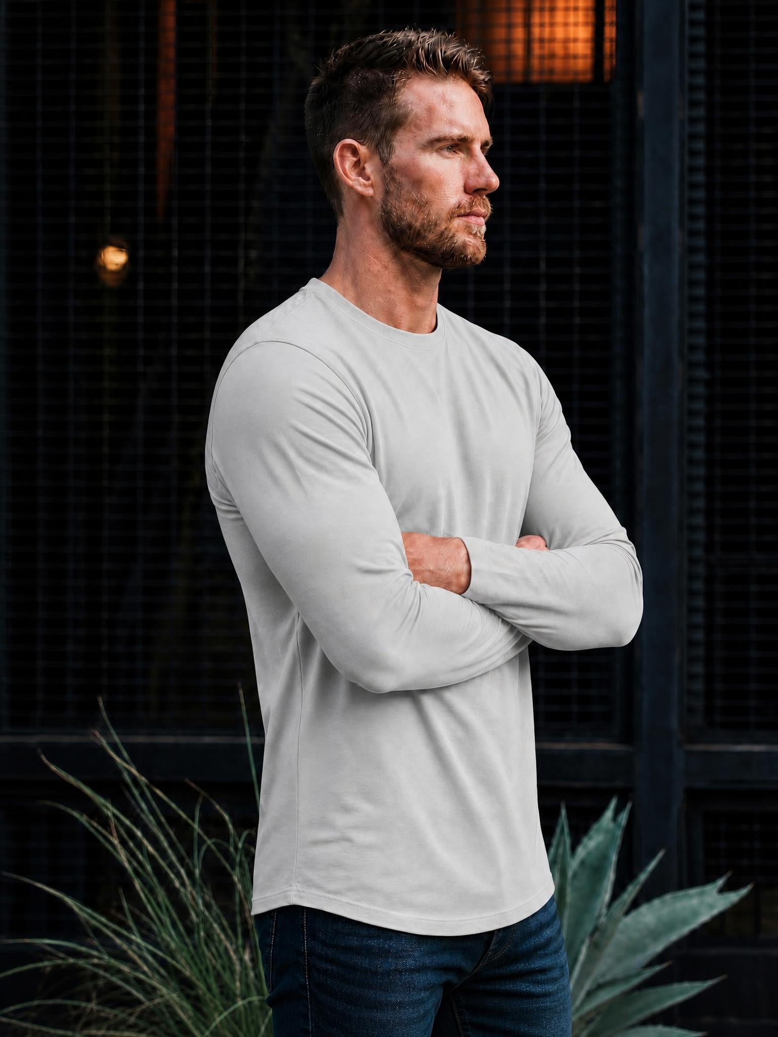 Smart Long-Sleeve Crew: Slate Grey (2026 Pima Enhanced)