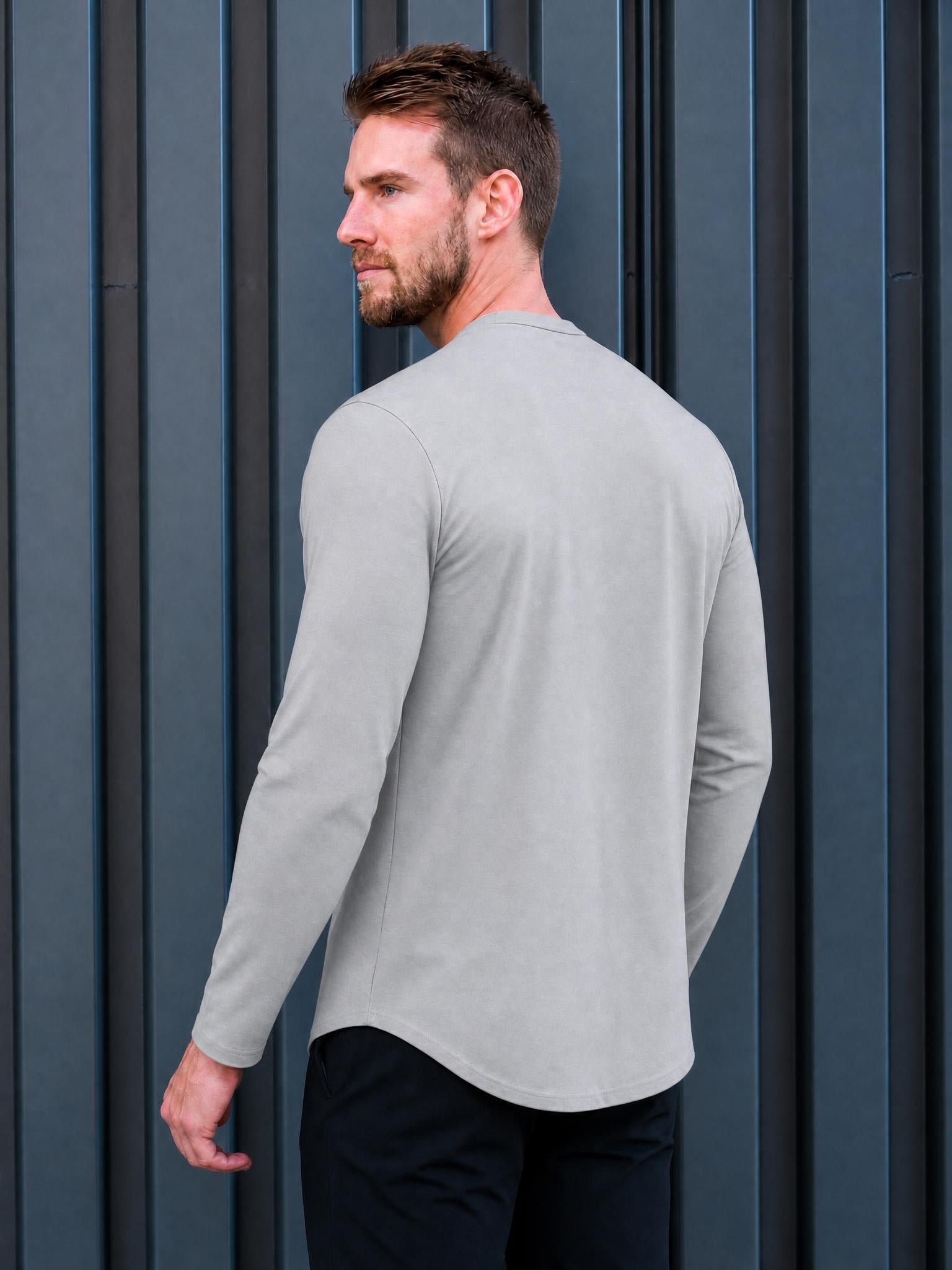 Smart Long-Sleeve Crew: Slate Grey (2026 Pima Enhanced)