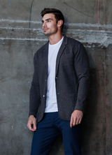 Casual Knit Blazer: Carbon Black