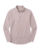 Long-Sleeve Casual Button-Down: Dusty Pink