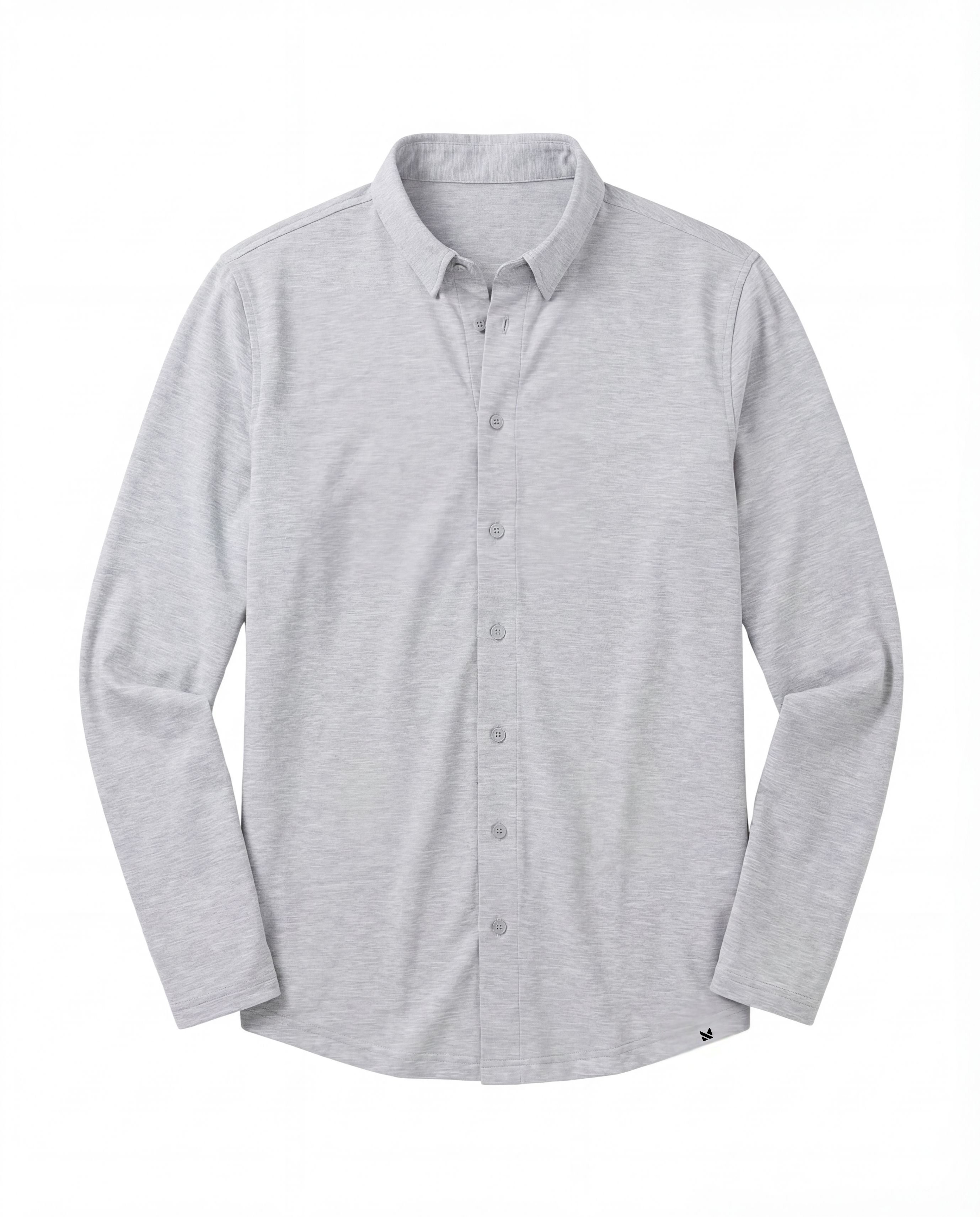 Long-Sleeve Casual Button-Down: Granite Grey