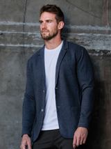 Casual Knit Blazer: Navy Blue (2026) - Noble Threads