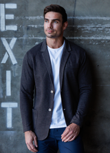 Casual Knit Blazer: Carbon Black