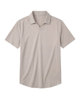 Short Sleeve No Button Polo: Dusty Tan
