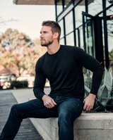 Smart Long-Sleeve Crew: Midnight Black (2026 Pima Enhanced)