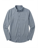Long-Sleeve Casual Button-Down: Glacial Blue