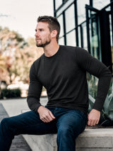 Smart Long-Sleeve Crew: Midnight Grey (2026 Pima Enhanced)