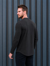 Smart Long-Sleeve Crew: Midnight Grey (2026 Pima Enhanced)