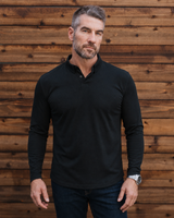 Long-Sleeve 2-Button Polo: Midnight Black (2026)