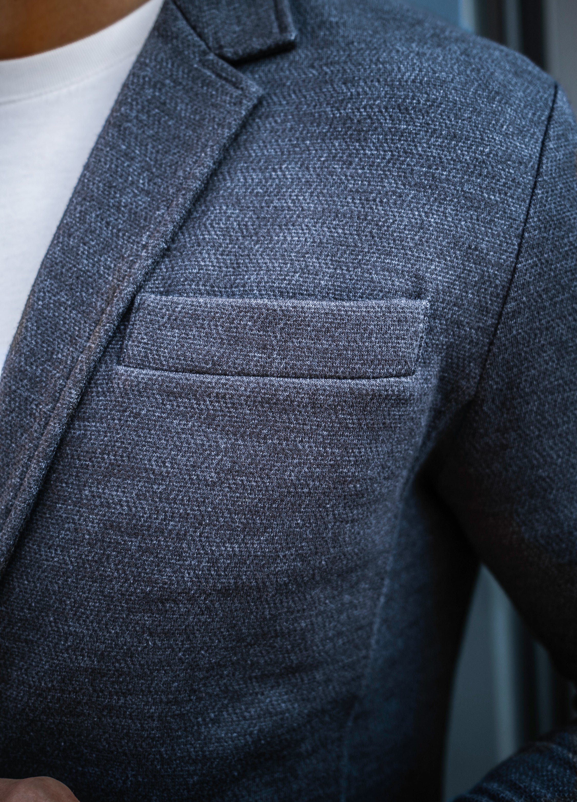 Casual Knit Blazer: Navy Blue (2026) - Noble Threads
