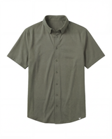 Short-Sleeve Casual Button-Down: Ranger Green