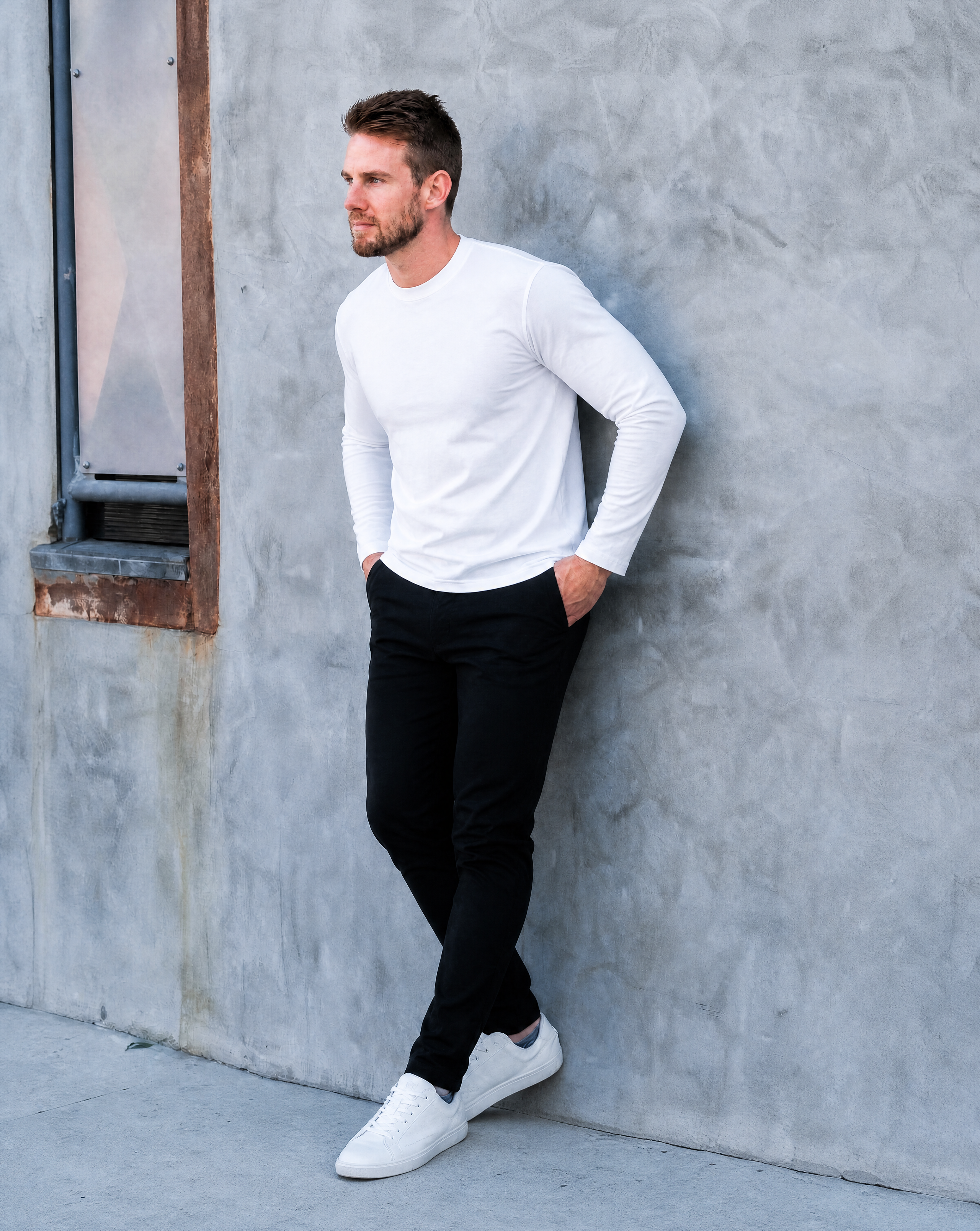 Smart Long-Sleeve Crew: Arctic White (2026 Pima Enhanced)