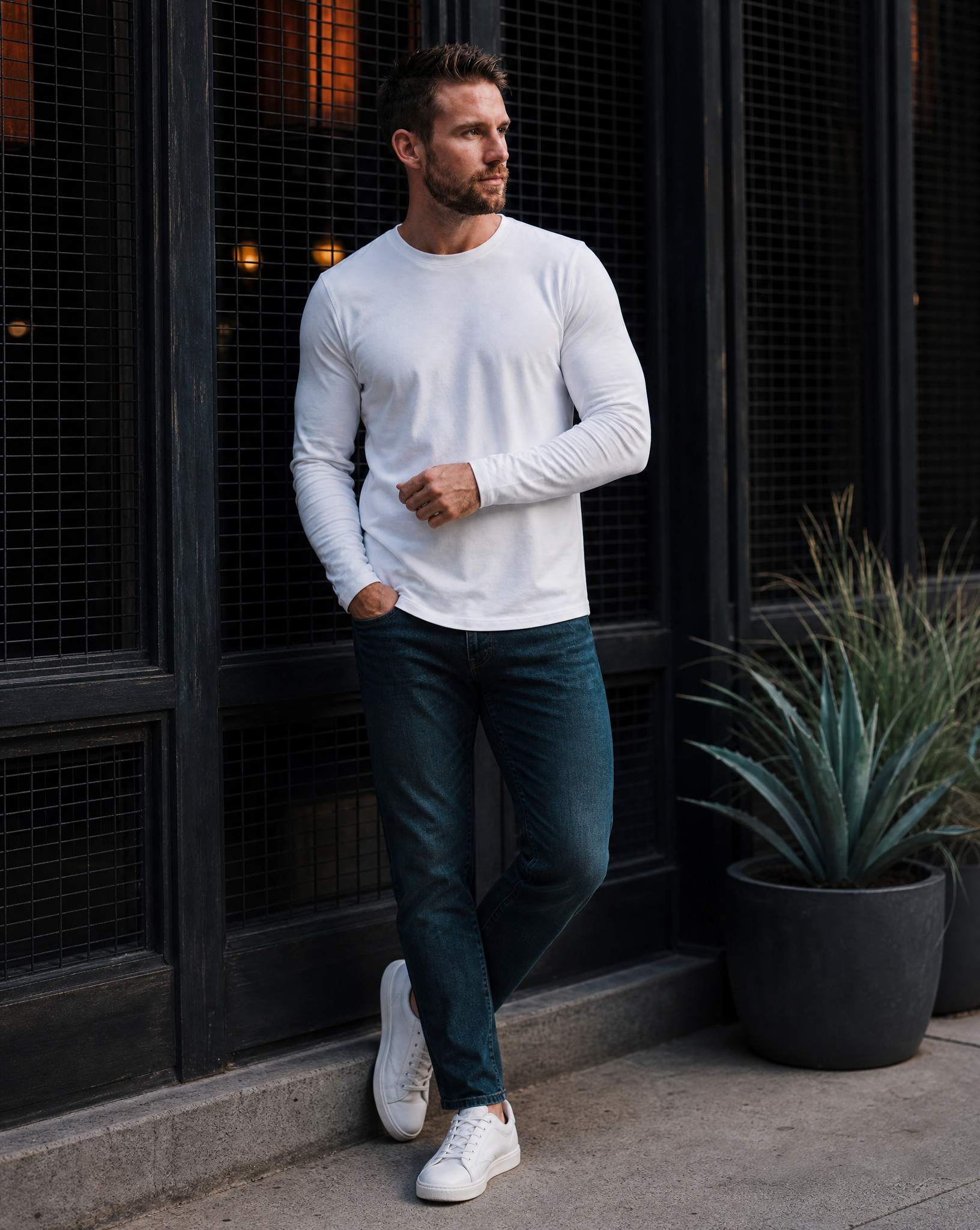 Smart Long-Sleeve Crew: Arctic White (2026 Pima Enhanced)