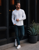 Smart Long-Sleeve Crew: Arctic White (2026 Pima Enhanced)